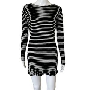 ⭐ Brandy Melville Black White Striped Long Sleeve Mini Dress